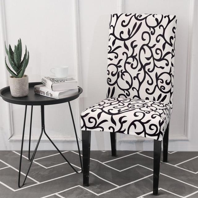 Black and white on sale dining chair covers