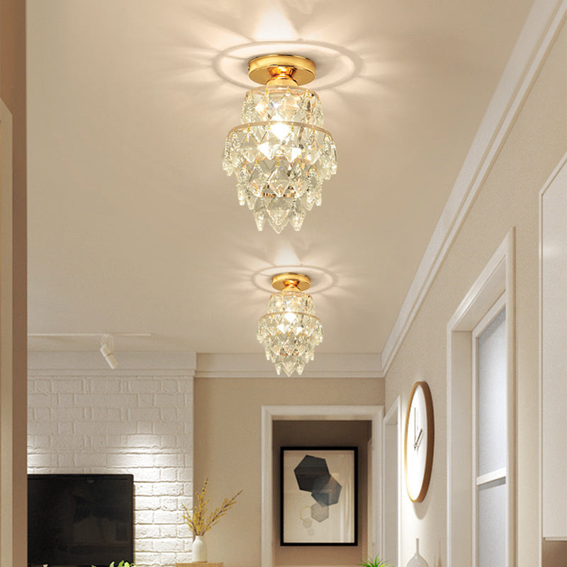 Crystal Flush Mount Hallway Ceiling Light