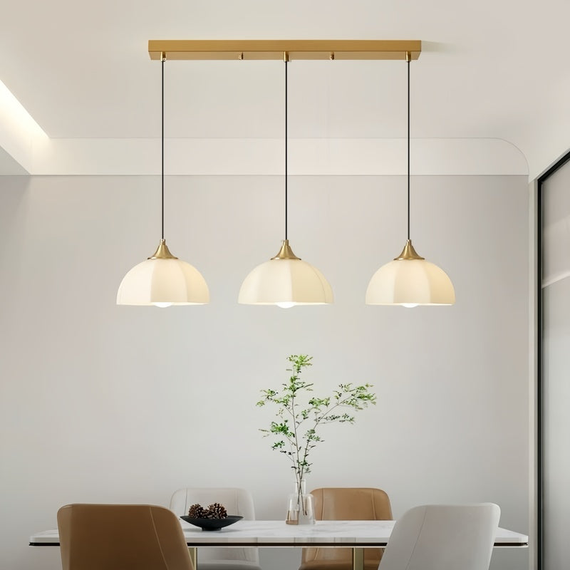 Modern Floral Brass 3-Light Kitchen Pendant Lighting for Island