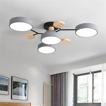 Modern Round LED Semi-Flush Ceiling Light