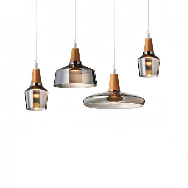 Modern Glass Pendant Lights Clear/Smoky/Amber