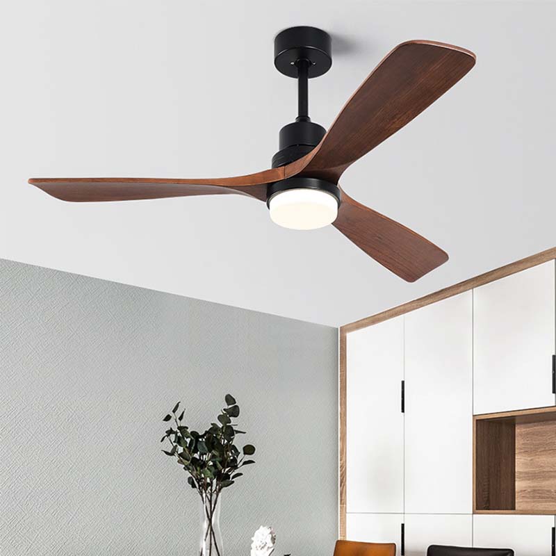 52 Inch Solid Wood Ceiling Fan Light with Remote Control