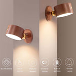 Wooden Punch-Free Magnetic Wall Lamp