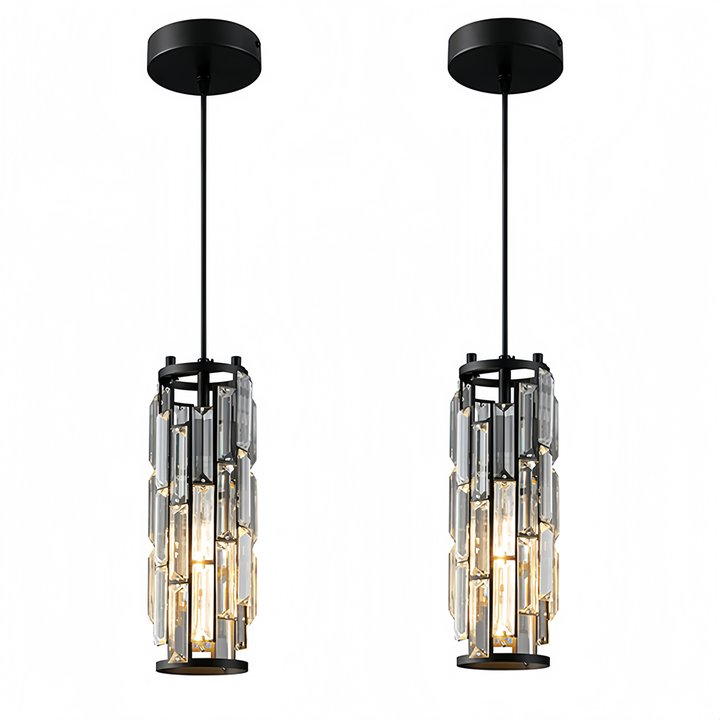 Modern Crystal Pendant Light Black/Gold/Chrome