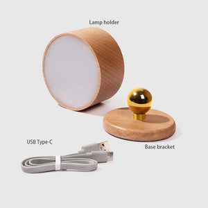 Wooden Punch-Free Magnetic Wall Lamp