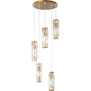 Modern Crystal Pendant Light Black/Gold/Chrome