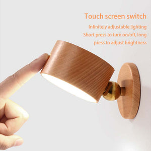 Wooden Punch-Free Magnetic Wall Lamp