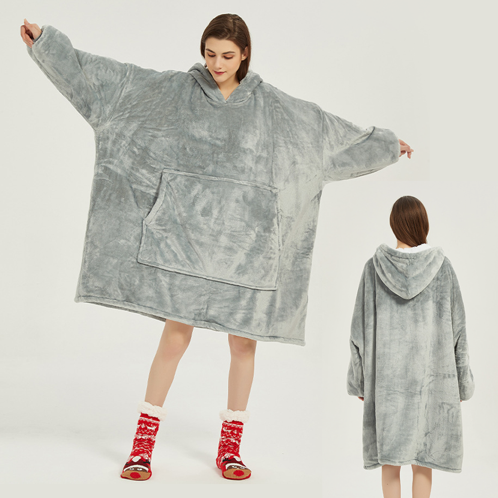 Soft Wearable Blanket Hoodie for Adults