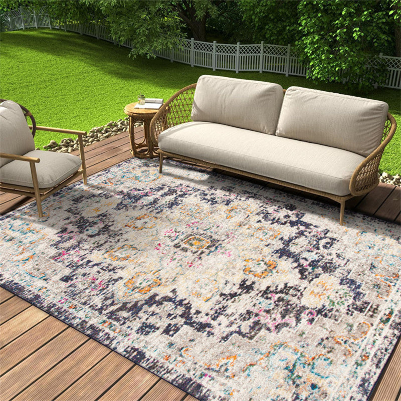 Washable Bohemian Outdoor Rug for Patio