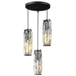 Modern Crystal Pendant Light Black/Gold/Chrome