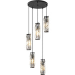 Modern Crystal Pendant Light Black/Gold/Chrome