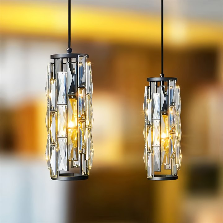 Modern Crystal Pendant Light Black/Gold/Chrome