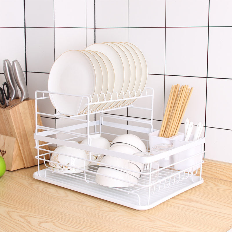 Detachable 2 Tier Dish Drying Rack for Kitchen