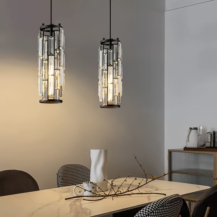 Modern Crystal Pendant Light Black/Gold/Chrome