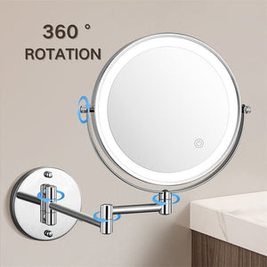 Rechargeable Wall Mounted Shaving Mirror with Lights