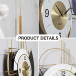 Metal Large Wall Clocks for Living Room Decor