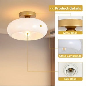 Mid-Century Semi Flush Mount Ceiling Light