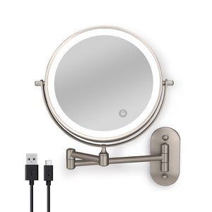 Rechargeable Wall Mounted Shaving Mirror with Lights