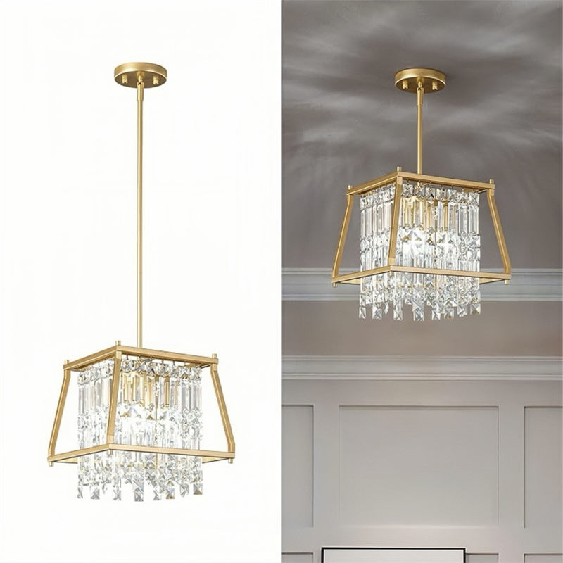 Farmhouse Crystal Pendant Lighting for Dining Room