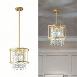 Farmhouse Crystal Pendant Lighting for Dining Room