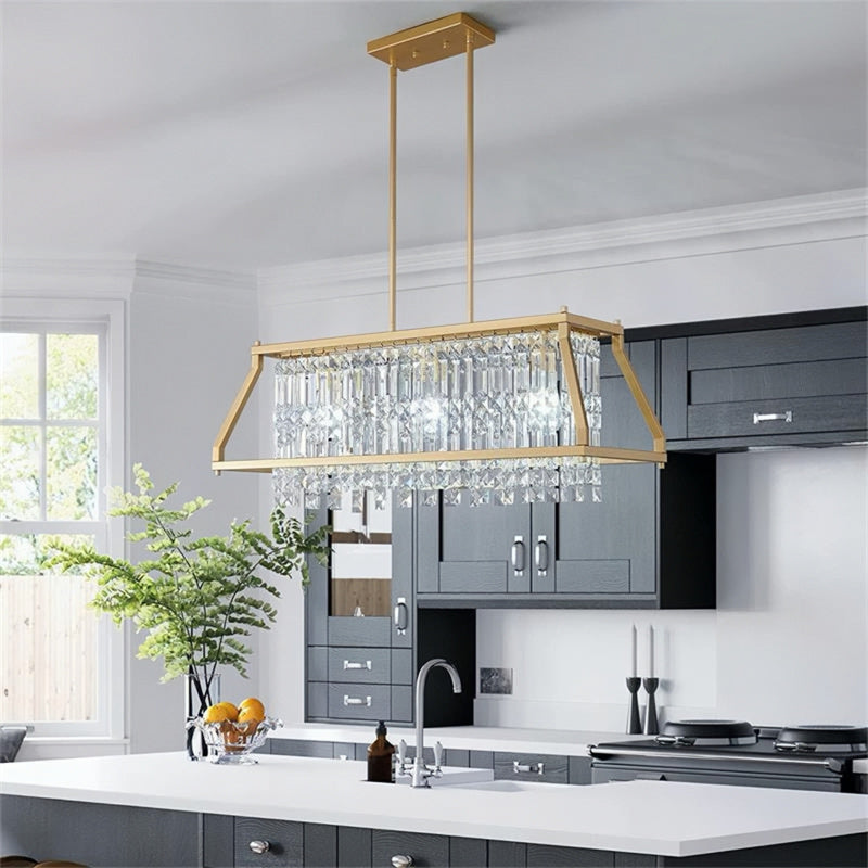 Farmhouse Crystal Pendant Lighting for Dining Room