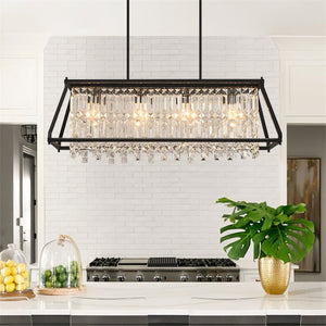 Farmhouse Crystal Pendant Lighting for Dining Room