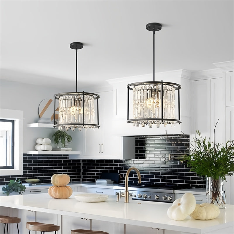 Farmhouse Crystal Pendant Lighting for Dining Room