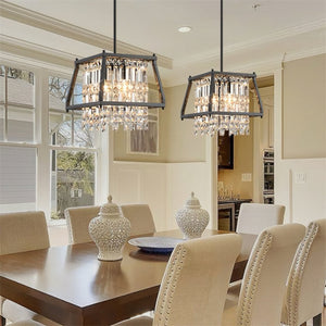 Farmhouse Crystal Pendant Lighting for Dining Room