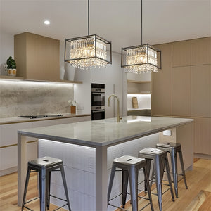 Farmhouse Crystal Pendant Lighting for Dining Room