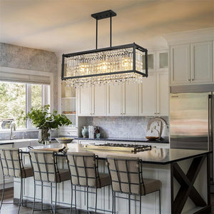 Farmhouse Crystal Pendant Lighting for Dining Room