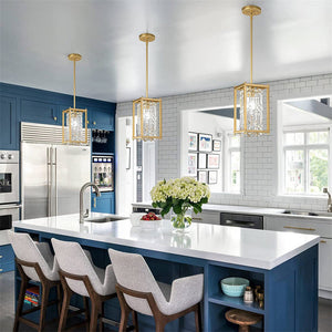 Farmhouse Crystal Pendant Lighting for Dining Room