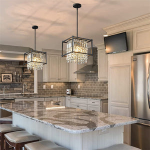 Farmhouse Crystal Pendant Lighting for Dining Room