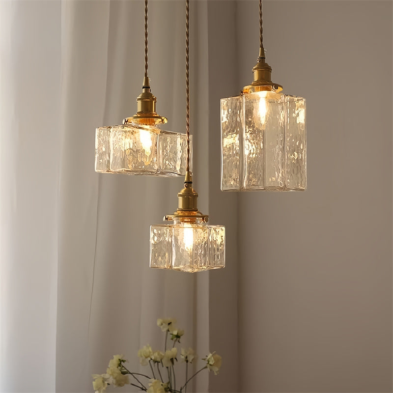 Retro Hammered Glass Pendant Light