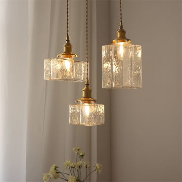 Retro Hammered Glass Pendant Light