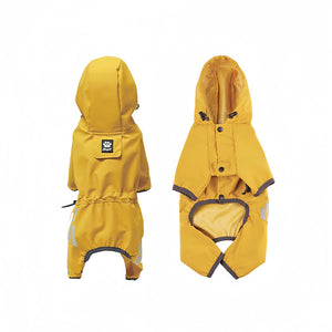 Dog Raincoat with Hood & Reflective Strap