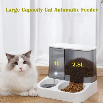 Large Capacity Automatic Cat Feeder with Water Dispenser