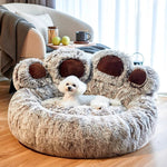 Warm Fluffy Calming Dog & Cat Beds-Bear Paw Shaped