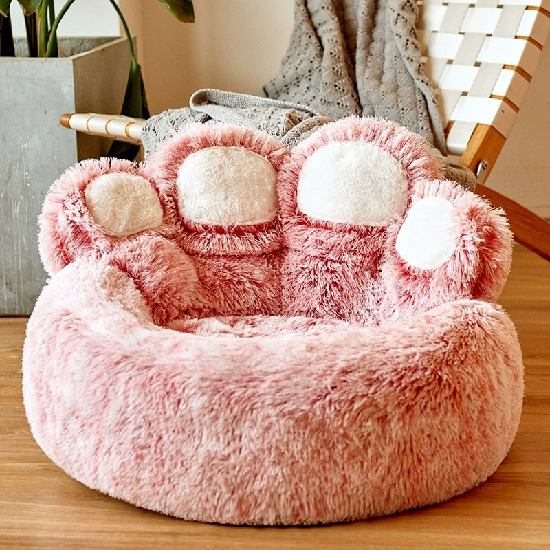 Warm Fluffy Calming Dog & Cat Beds-Bear Paw Shaped