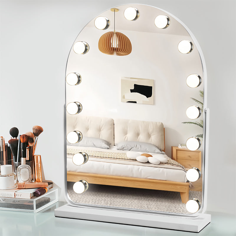 Arched Hollywood Lighted Makeup Mirror