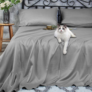 4-Piece Pet Hair Resistant Bamboo Bed Sheet Set