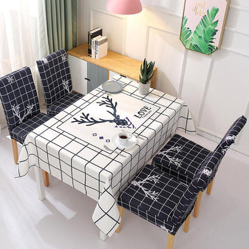 Rectangle Removable Washable Dinner Chair Covers And Tablecloth Sets