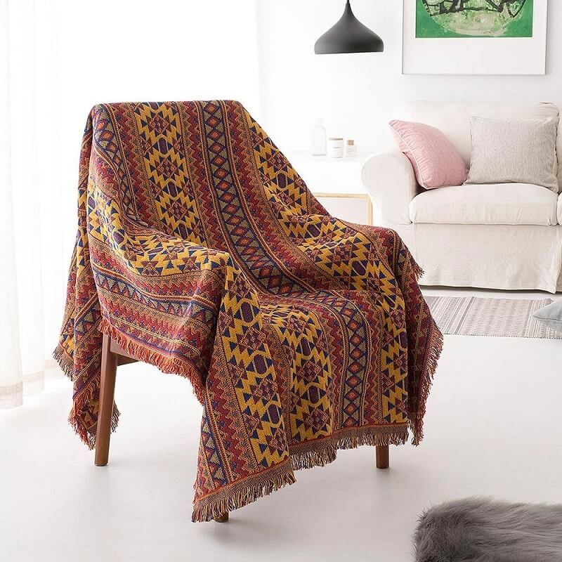  Boho Throw Blanket, Knitted Brown Tassel Throw Blankets, Soft  Lightweight Vintage Tan Throw Blanket for Sofa Couch Bed and Living Room-  All Seasons (50x60 Inch) : Home & Kitchen