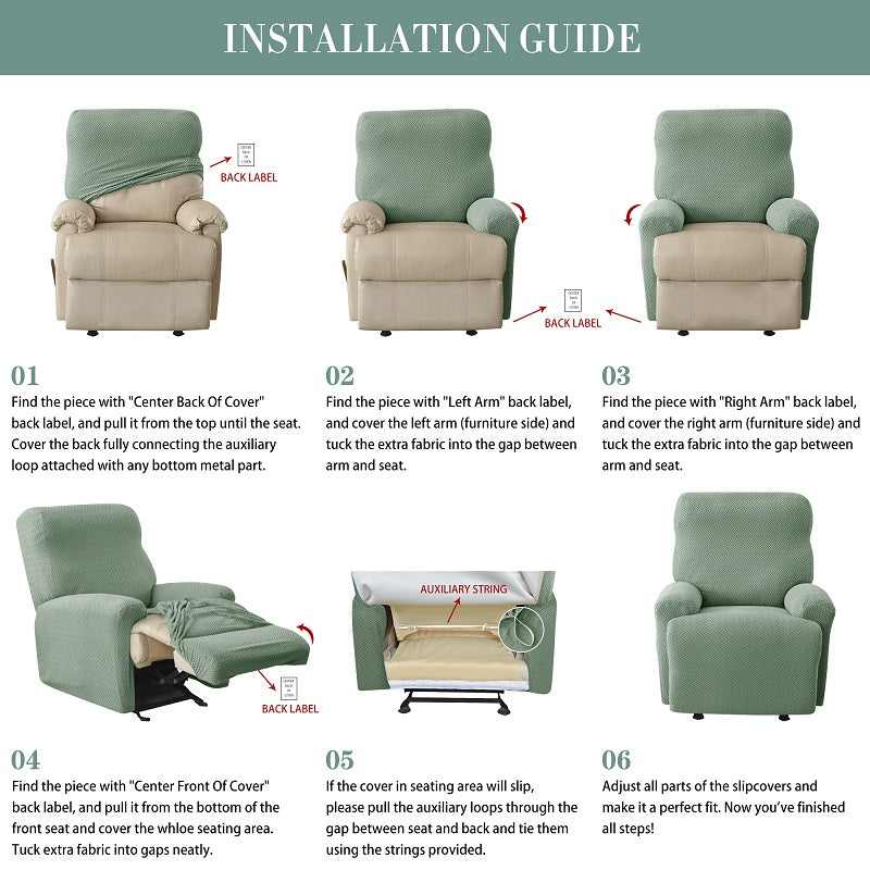 1/2/3/4 Seater Polar Fleece Recliner Chair Covers