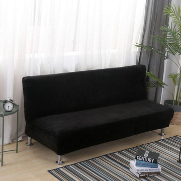 Velvet Stretch Armless Sofa Slipcover