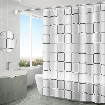 Waterproof Bathroom Shower Curtains With Hooks