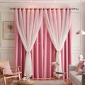 Double Layers Star Hollow Out Blackout Curtains