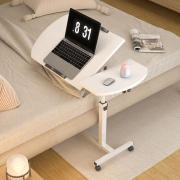 Adjustable Overbed Table with Wheels