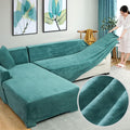 Thick Velvet Plush Sectional Corner Sofa Covers