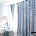 Double Layers Star Hollow Out Blackout Curtains