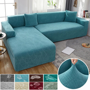 Water Repellent Jacquard Sofa Covers, Stretchable L Shaped Sofa Covers